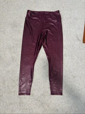 Maurices Faux-Leather Leggings in Deep Plum